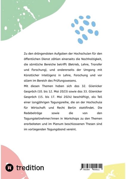 Produktbild: Nachhaltigkeit in Ausbildung und Forschung f&uuml;r den &ouml;ffentlichen Dienst und der Umgang mit K&uuml;nstlicher Intelligenz an den Hochschulen f&uuml;r den &ouml;ffentlichen Dienst