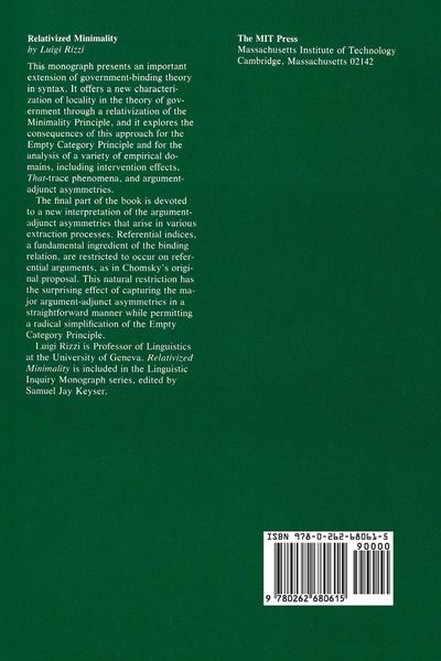 Produktbild: Relativized Minimality
