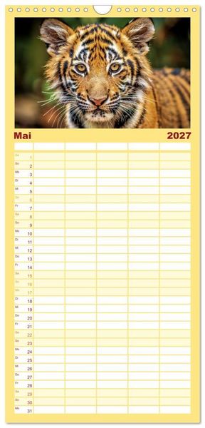 Produktbild: Familienplaner 2027 - Babys der Wildnis mit 5 Spalten (Wandkalender, 21 x 45 cm) CALVENDO