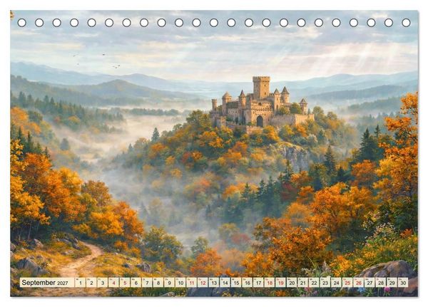 Produktbild: Burgen im Mittelalter (Tischkalender 2027 DIN A5 quer), CALVENDO Monatskalender