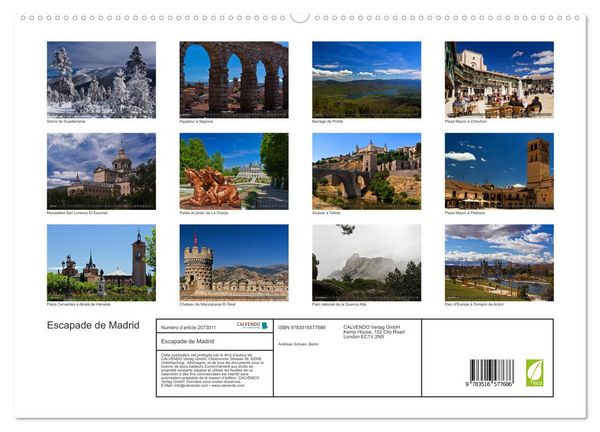 Produktbild: Escapade de Madrid (Calendrier mural 2026 DIN A2 vertical) calendrier de bureau