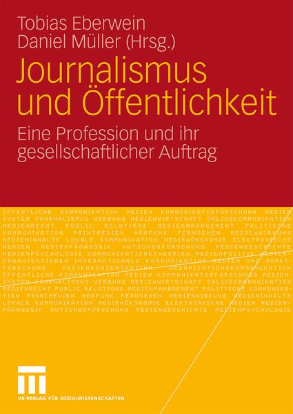 Produktbild: Journalismus und &Ouml;ffentlichkeit