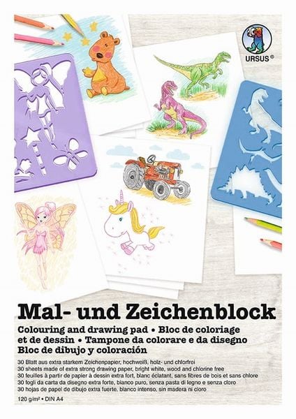 Produktbild: URSUS Mal- und Zeichenblock, DIN A4