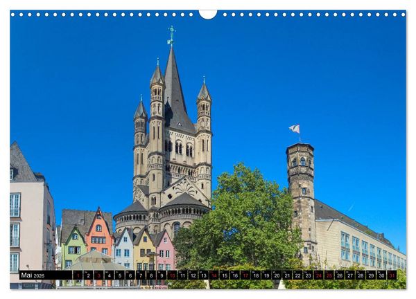 Produktbild: Kirchen in K&ouml;ln - Heilige St&auml;tten und imposante Bauten (Wandkalender 2026 DIN A3 quer), CALVENDO Monatskalender