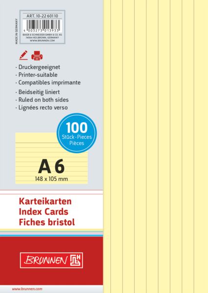 Produktbild: Brunnen Karteikarte A6 lin ge 100St