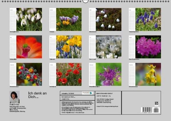 Produktbild: Ich denk an Dich ... Pers&ouml;nlicher Terminkalender (Wandkalender immerw&auml;hrend DIN A2 quer)