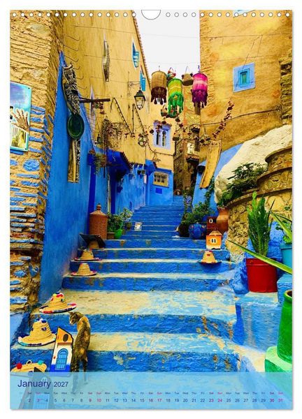 Produktbild: Chefchouen - The Blue City (Wall Calendar 2027 DIN A3 portrait), CALVENDO 12 Month Wall Calendar
