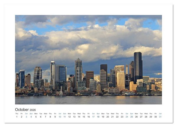 Produktbild: Seattle (High Quality Premium Wall Calendar 2026 DIN A2 landscape),CALVENDO 12 Month Wall Calendar