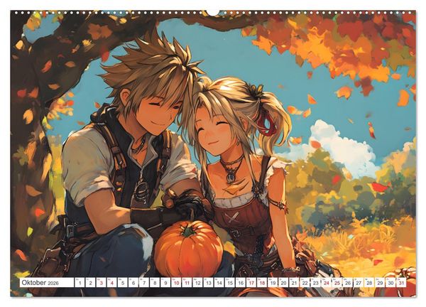 Produktbild: Das Jahr der Liebe: Verliebte P&auml;rchen im Manga-Stil (Wandkalender 2026 DIN A2 quer), CALVENDO Monatskalender