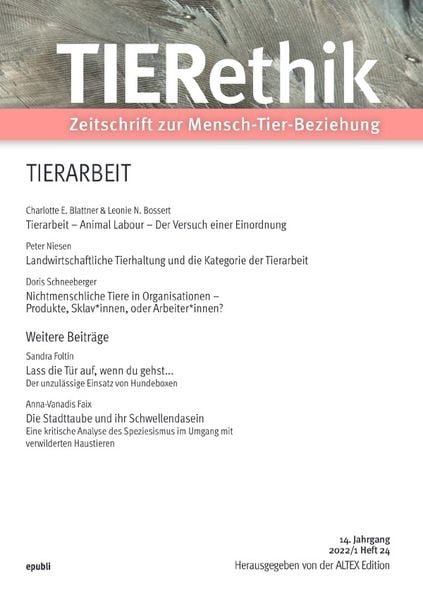 Produktbild: TIERethik (14. Jahrgang 2022/1)