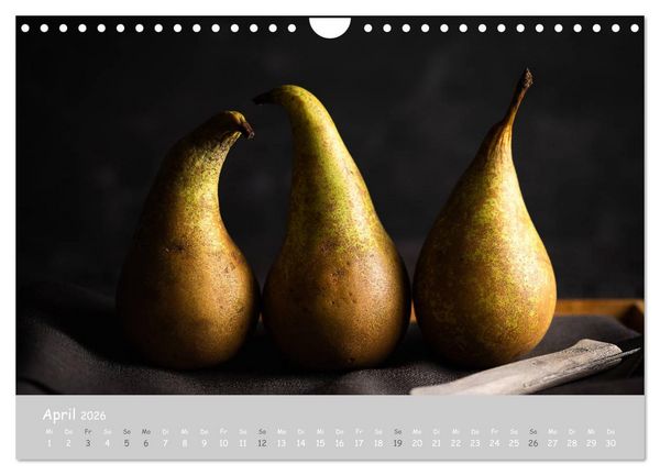 Produktbild: authentic FOOD art Obst und Gem&uuml;se (Wandkalender 2026 DIN A4 quer), CALVENDO Monatskalender