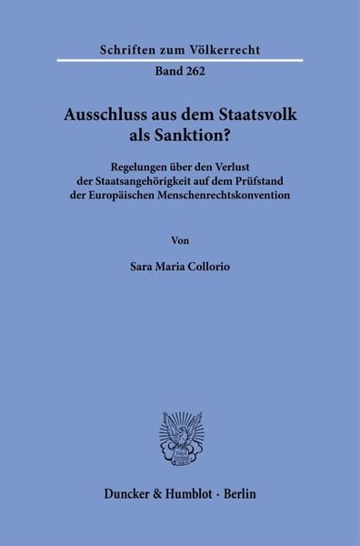 Produktbild: Ausschluss aus dem Staatsvolk als Sanktion?