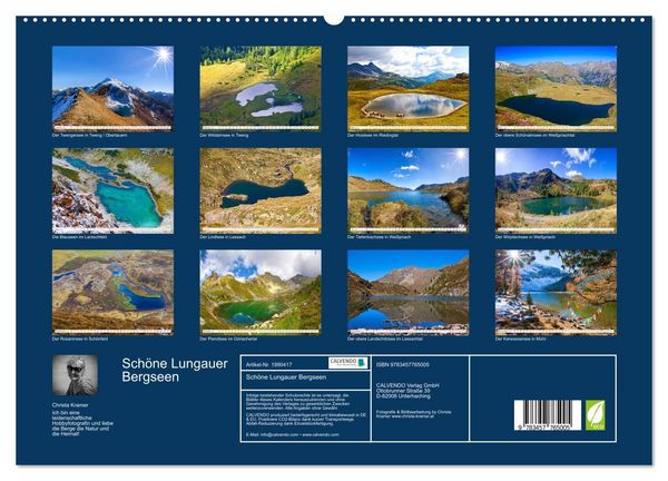 Produktbild: Sch&ouml;ne Lungauer Bergseen (hochwertiger Premium Wandkalender 2026 DIN A2 quer), Kunstdruck in Hochglanz