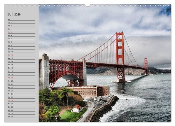 Produktbild: Kalifornien. Die goldene Westk&uuml;ste (Wandkalender 2026 DIN A2 quer), CALVENDO Monatskalender