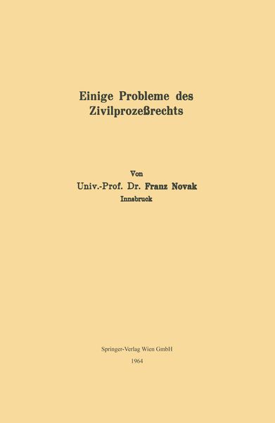 Produktbild: Einige Probleme des Zivilproze&szlig;rechts