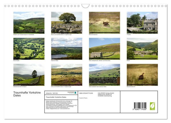 Produktbild: Traumhafte Yorkshire Dales (Wandkalender 2026 DIN A3 quer), CALVENDO Monatskalender