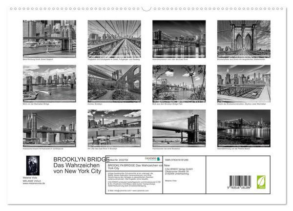 Produktbild: BROOKLYN BRIDGE Das Wahrzeichen von New York City (hochwertiger Premium Wandkalender 2026 DIN A2 quer), Kunstdruck in Hochglanz