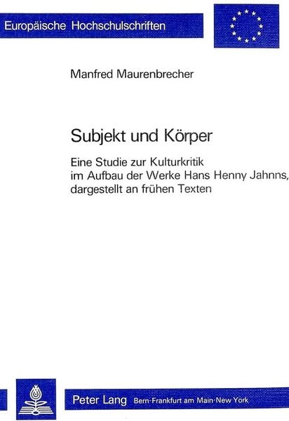 Produktbild: Subjekt und K&ouml;rper