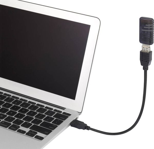 Renkforce USB-Kabel USB 2.0 USB-A Stecker, USB-A Buchse 0.16 m Schwarz flexibles Schwanenhals-Kabel, vergoldete Steckkon