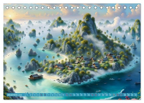 Produktbild: Le paradis de l'archipel (Calendrier de bureau 2026 DIN A5 vertical), CALVENDO calendrier mensuel