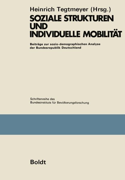 Produktbild: Soziale Strukturen und individuelle Mobilit&auml;t