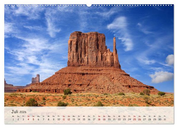 Produktbild: Monument Valley - Faszinierende Westernkulisse in den USA (hochwertiger Premium Wandkalender 2026 DIN A2 quer), Kunstdruck in Hochglanz
