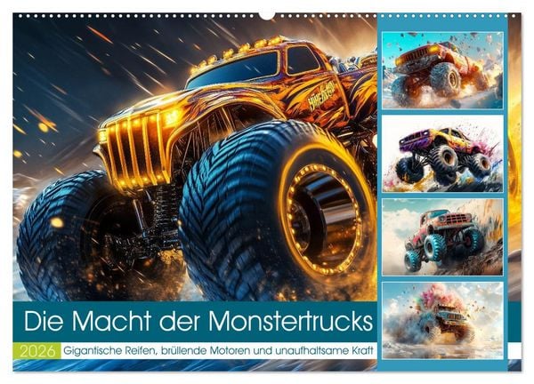 Produktbild: Die Macht der Monstertrucks (Wandkalender 2026 DIN A2 quer), CALVENDO Monatskalender
