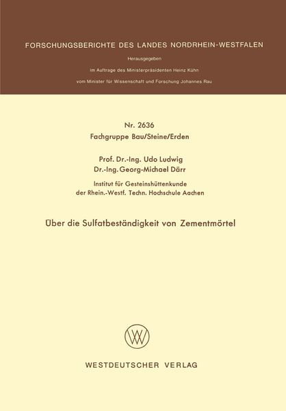 Produktbild: &Uuml;ber die Sulfatbest&auml;ndigkeit von Zementm&ouml;rtel
