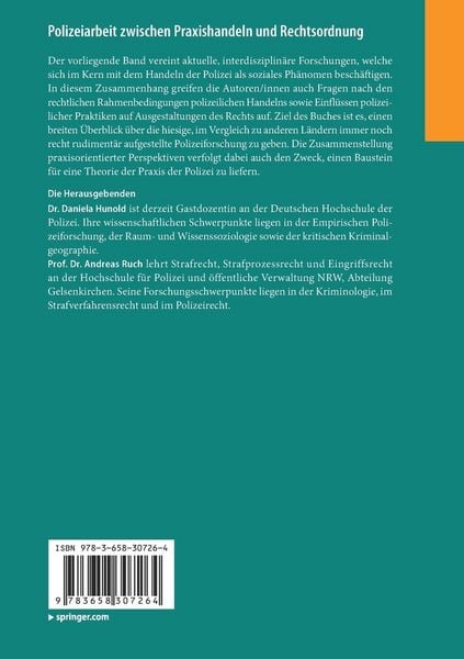 Produktbild: Polizeiarbeit zwischen Praxishandeln und Rechtsordnung