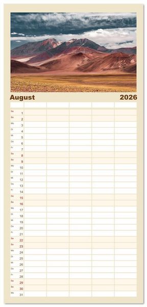 Produktbild: Familienplaner 2026 - Chile - Die stille Kraft der Atacama mit 5 Spalten (Wandkalender, 21 x 45 cm) CALVENDO