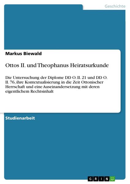 Produktbild: Ottos II. und Theophanus Heiratsurkunde