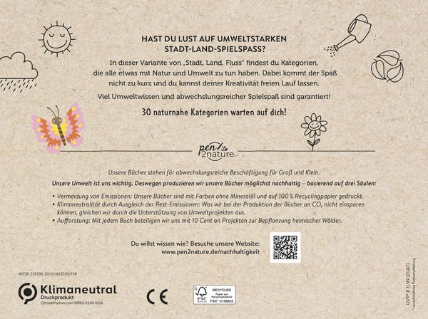 Produktbild: Stadt-Land-Natur. Bunter Spiele-Block f&uuml;r Kinder ab 8 Jahren und die ganze Familie