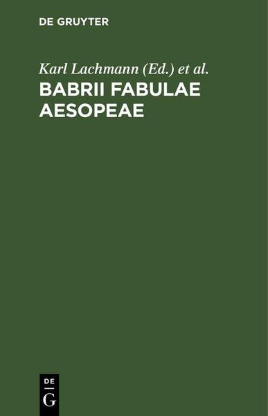 Produktbild: Babrii Fabulae Aesopeae