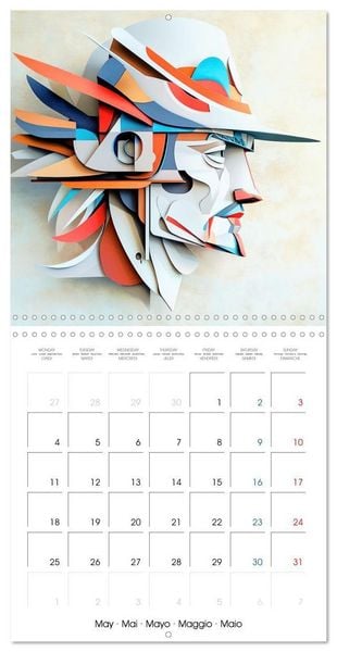 Produktbild: Les visages de l'origami (Calendrier mural carr&eacute; 2026 30x30 cm) Calendrier double avec une page pour vos prises de notes