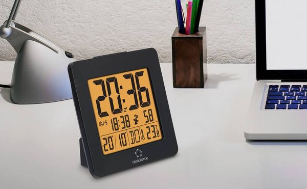 Produktbild: Renkforce 1383425 Funk Wecker Schwarz Alarmzeiten 2