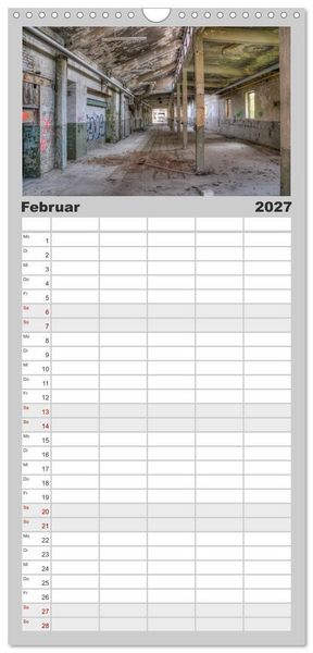 Produktbild: Familienplaner 2027 - Lost Places in Deutschland mit 5 Spalten (Wandkalender, 21 x 45 cm) CALVENDO