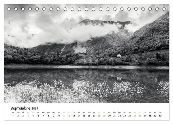 Produktbild: Terres de contraste &ndash; Une ann&eacute;e en monochrome (Calendrier de bureau 2027 DIN A5 vertical), CALVENDO calendrier mensuel