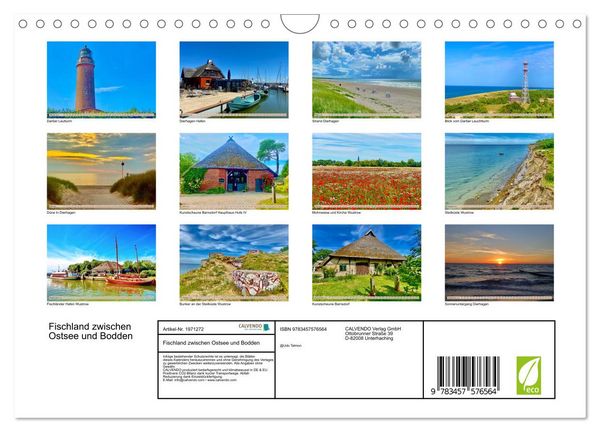 Produktbild: Fischland zwischen Ostsee und Bodden (Wandkalender 2026 DIN A4 quer), CALVENDO Monatskalender