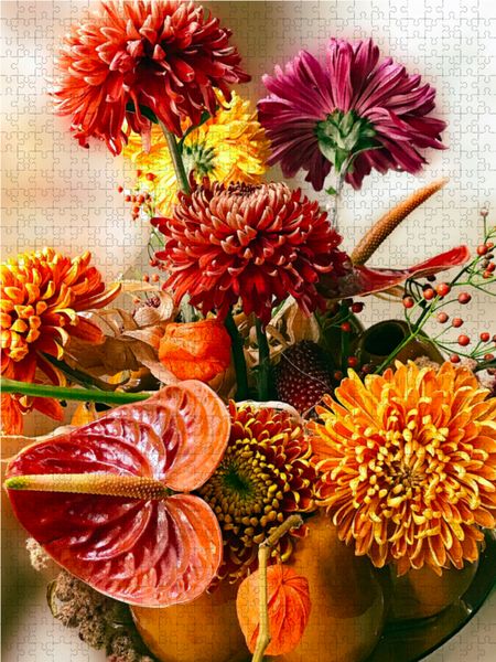 Produktbild: CALVENDO Puzzle Bouquet Chrysanthemen | 1000 Teile Lege-Gr&ouml;&szlig;e 64x48cm Foto-Puzzle f&uuml;r gl&uuml;ckliche Stunden