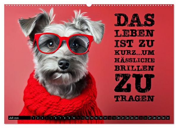 Produktbild: BRILLEN - coole Spr&uuml;che (Wandkalender 2026 DIN A2 quer), CALVENDO Monatskalender