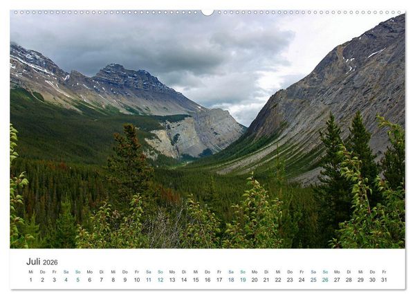 Produktbild: Icefields Parkway in Kanada (hochwertiger Premium Wandkalender 2026 DIN A2 quer), Kunstdruck in Hochglanz
