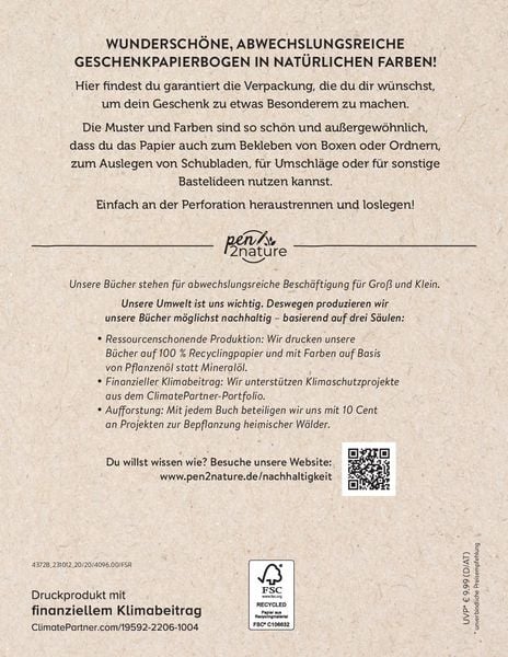 Produktbild: Geschenkpapier-Buch Calming Nature | 100% Recyclingpapier