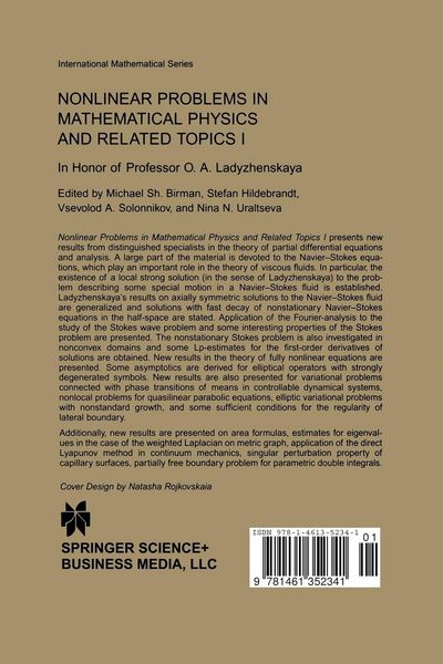 Produktbild: Nonlinear Problems in Mathematical Physics and Related Topics I