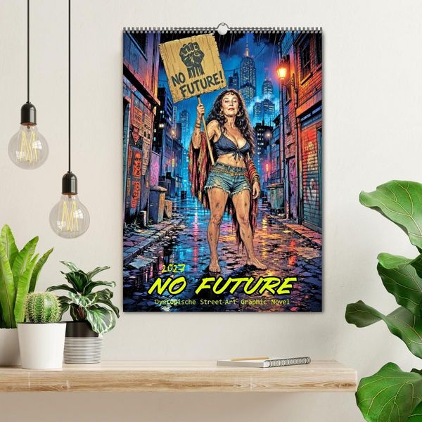 Produktbild: No Future: Dystopische Street-Art Graphic Novel (Wandkalender 2027 DIN A2 hoch), CALVENDO Monatskalender