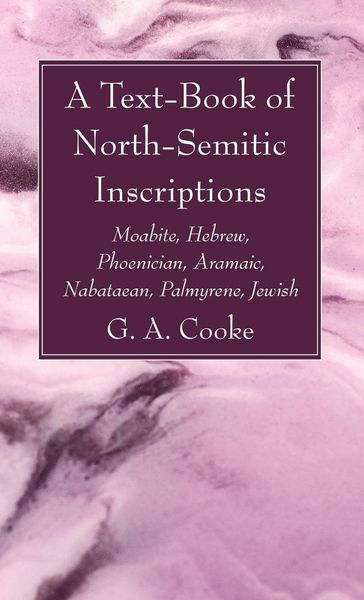 Produktbild: A Text-Book of North-Semitic Inscriptions