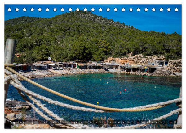 Produktbild: Ibiza K&uuml;ste, Buchten und Str&auml;nde (Tischkalender 2026 DIN A5 quer), CALVENDO Monatskalender