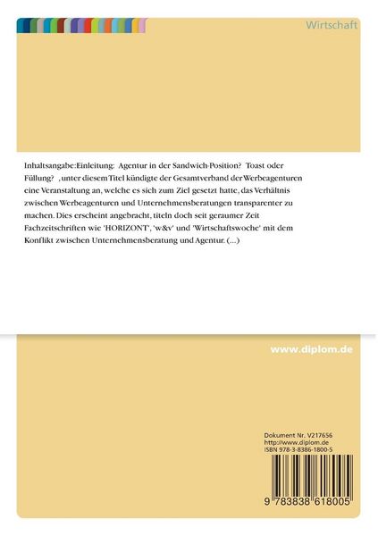 Produktbild: Analyse der Wettbewerbssituation zwischen Beratungsunternehmen und Werbeagenturen im Segment der Kommunikationsberatung