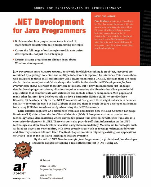 Produktbild: .NET Development for Java Programmers