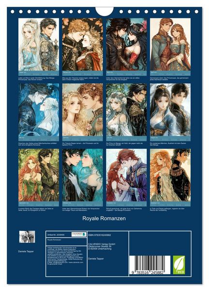 Produktbild: Royale Romanzen (Wandkalender 2026 DIN A4 hoch), CALVENDO Monatskalender