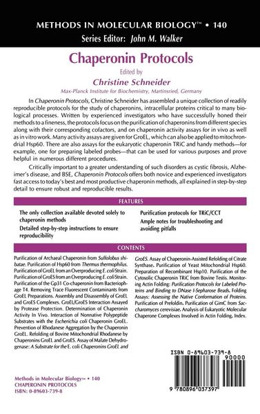 Produktbild: Chaperonin Protocols